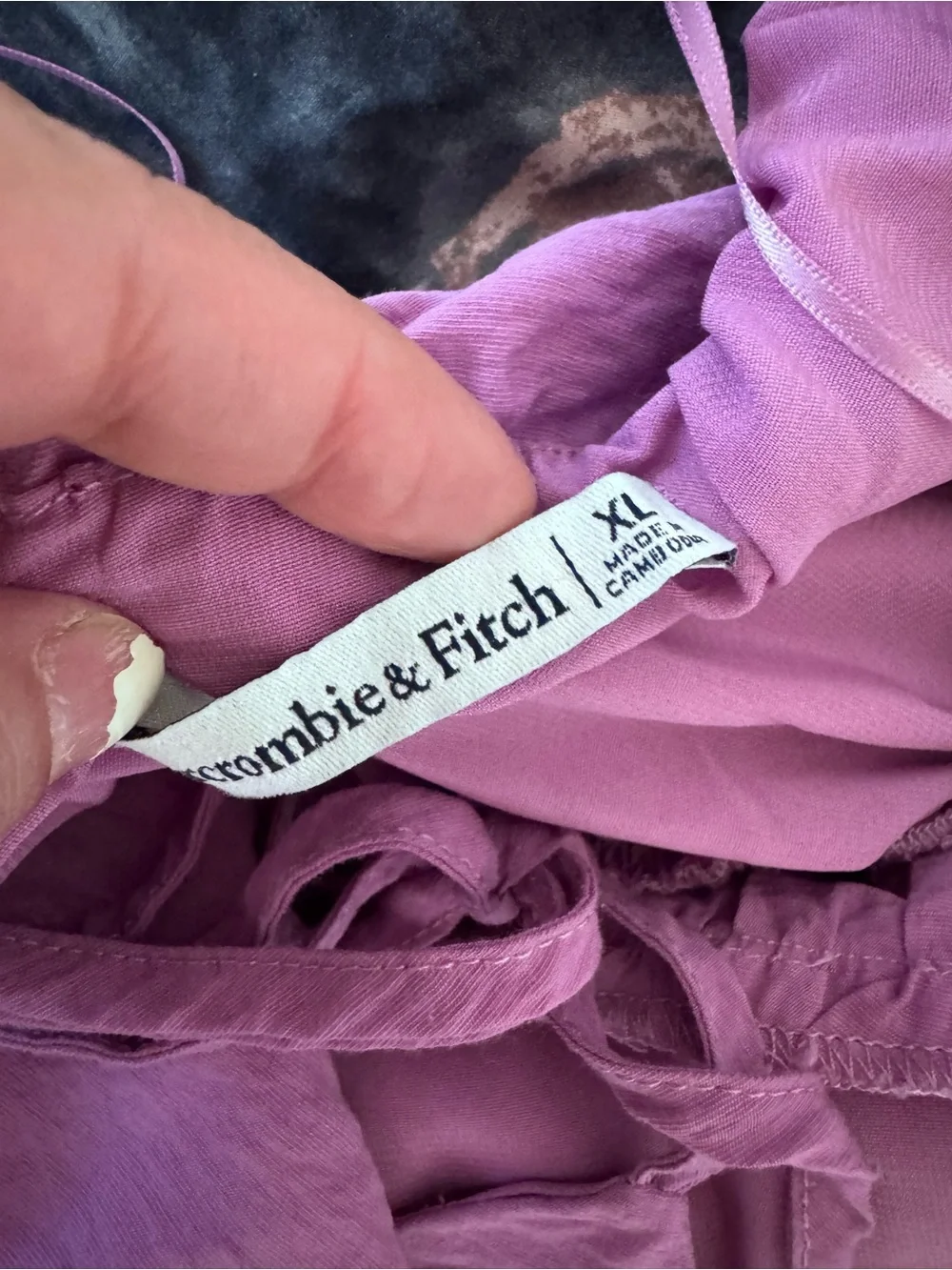 Abercrombie & Fitch Vibrant Purple Halter Tiered Maxi Dress